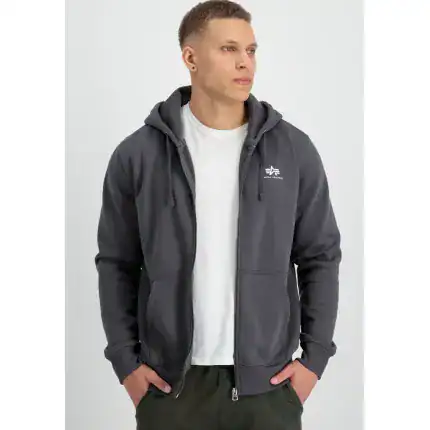 duks sa kapuljačom alpha industries basic zip hoody sl #118342 vintage grey