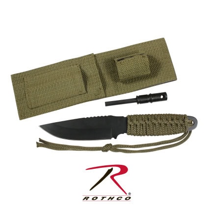 taktički nož Rothco Parakord fire starter – Zelena