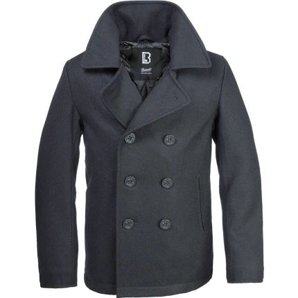 kaput brandit pea coat black