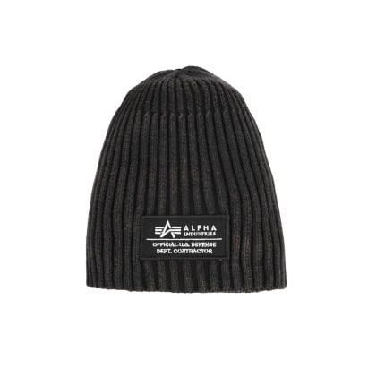 zimska kapa Alpha Industries Heavy Rib II crna – pogled 2
