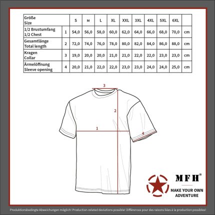 majica max fuchs 00105 size chart
