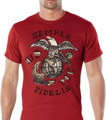 majica Rothco USMC Semper Fidelis T Shirt #1176 crvena kratak rukav