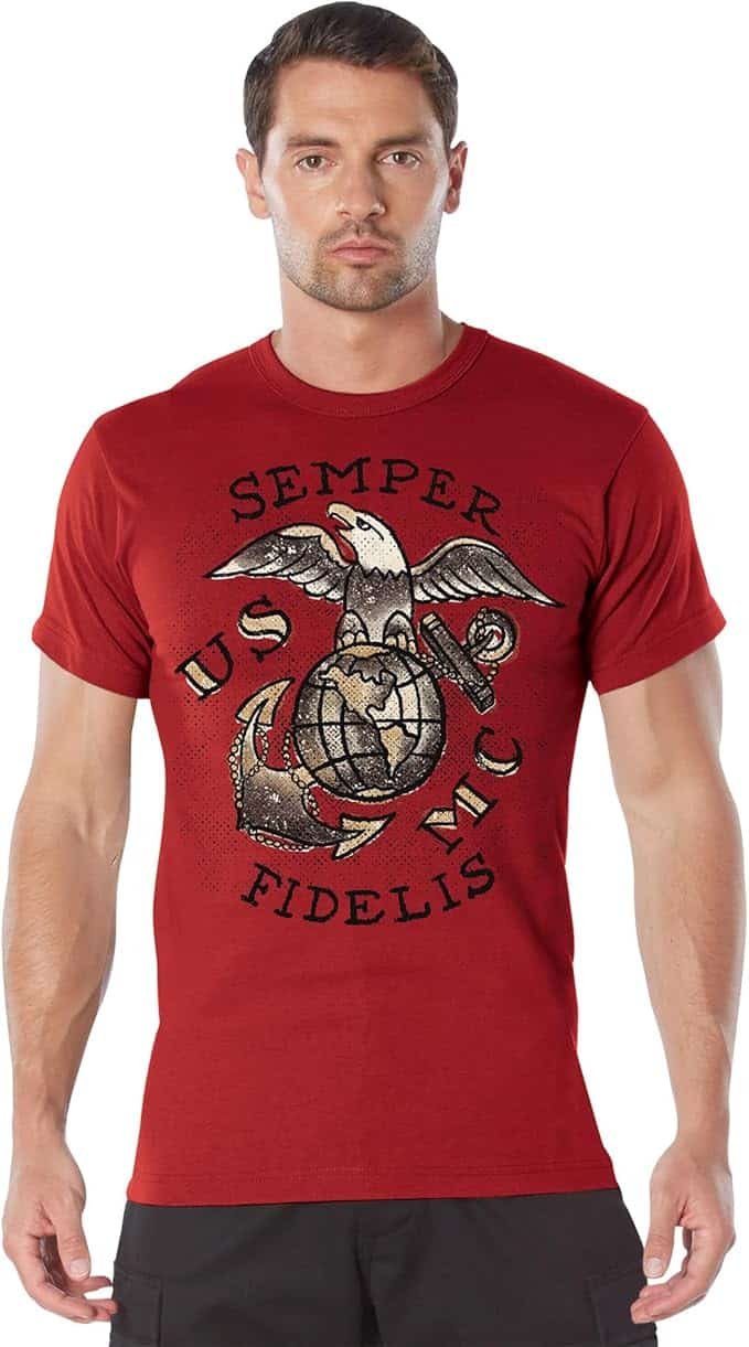 majica Rothco USMC Semper Fidelis T-Shirt #1176 crvena kratak rukav majica Rothco USMC Semper Fidelis T Shirt #1176 crvena kratak rukav