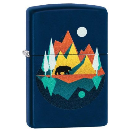 zippo Geometric Bear and Mountains Design 1