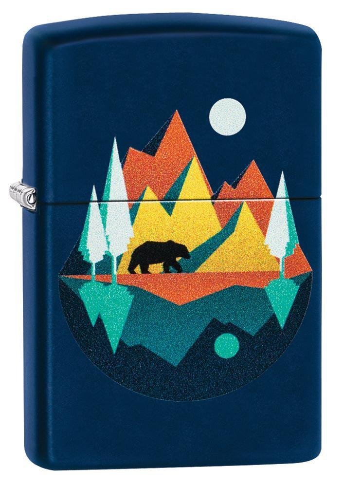 zippo Geometric Bear and Mountains Design 1 zippo Geometric Bear and Mountains Design 1
