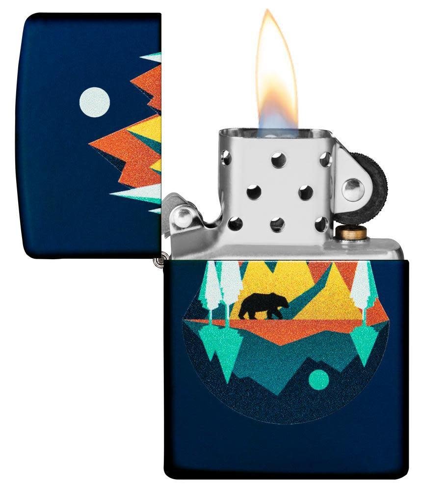 zippo Geometric Bear and Mountains Design 3 zippo Geometric Bear and Mountains Design 3