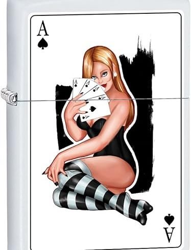 upaljac zippo pin up girl four ace of spades 1
