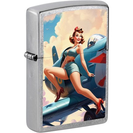 upaljac zippo vintage pin up girl on airplane
