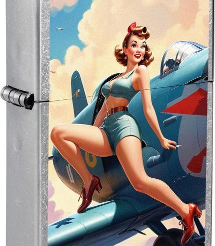 upaljac zippo vintage pin up girl on airplane
