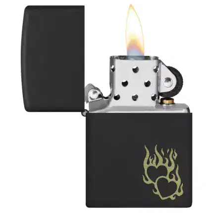 Upaljac Zippo Fire Heart Design #46004 Black OS 2