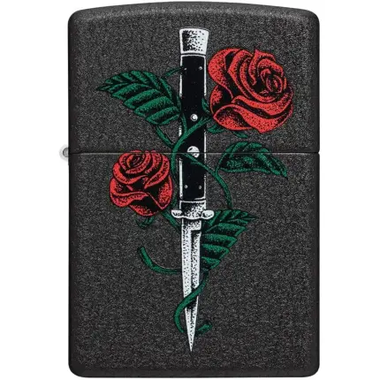 Upaljac Zippo Rose Knife Dragger tattoo #49778 Black OS 2