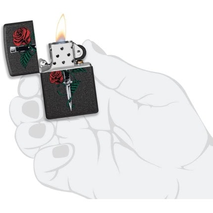 Upaljac Zippo Rose Knife Dragger tattoo #49778 Black OS 4