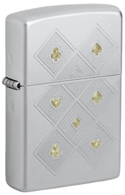 Zippo Poker Pattern upaljač satin chrome Zippo Poker Pattern upaljač satin chrome