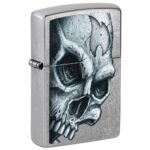 Zippo Skull and Flame Street Chrome upaljač